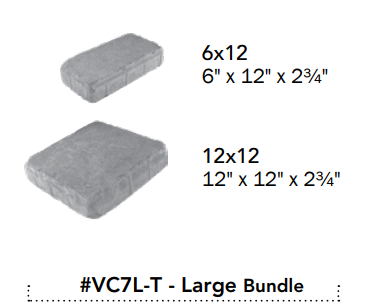 VIENNA CLASSIC LARGE ANTIQUE GREY 2PC 6X12, 12X12