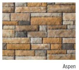 CAST STONE WALL SINGLE SIDED WALL FULL FACE ASPEN