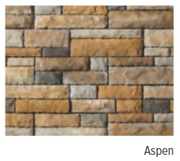 CAST STONE WALL SINGLE SIDED WALL RANDOM FACE ASPEN