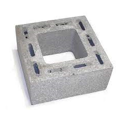 CONCRETE CHIMNEY BLOCK 16" W X 8" H X 16" L HOLLOW IN THE MIDDLE FOR FLUE